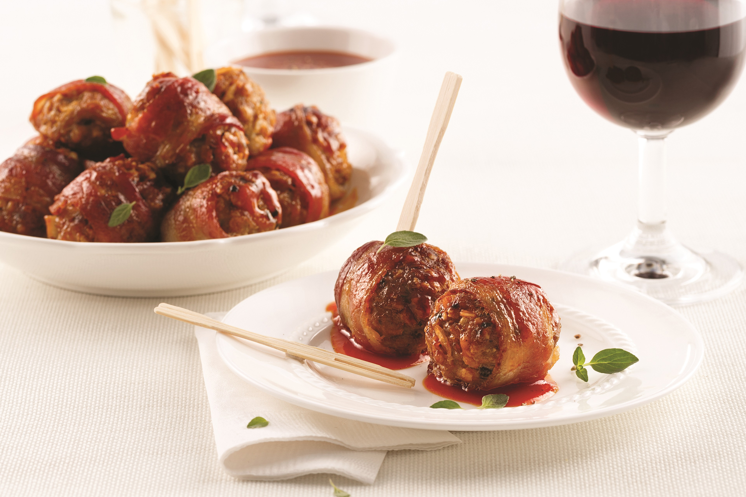 Mini-pains de viande bardés de bacon